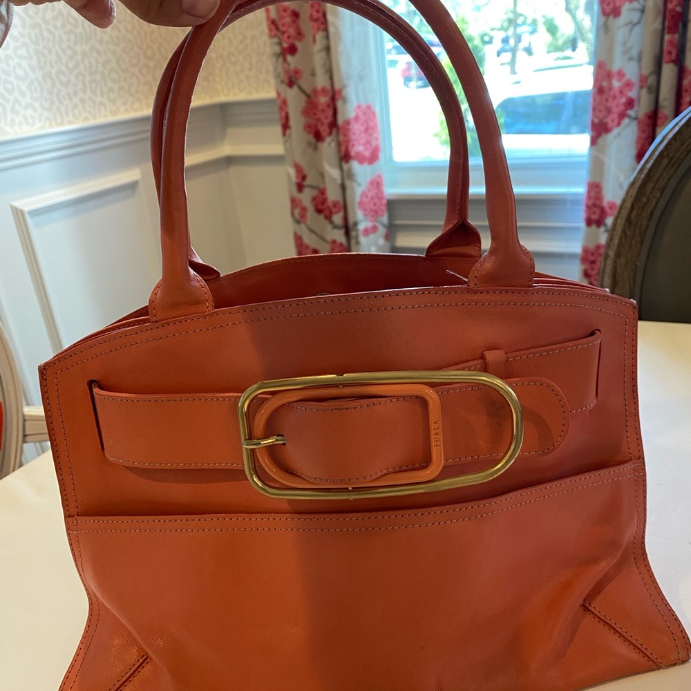 Furla Pink / Salmon handbag. Great condition.